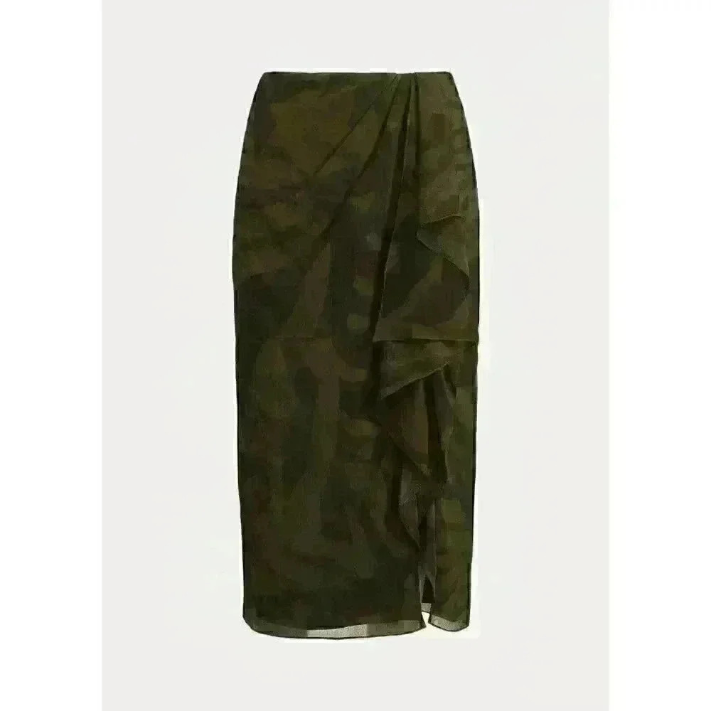 NEW! Lauren Ralph Lauren Women's 10 Zebra-Print Georgette Midi Skirt NWT $165 - Picture 2 of 4